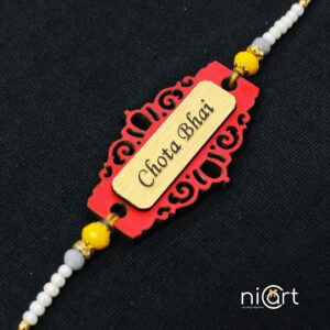Designer MDF With Foil Name Rakhi NIC - R3